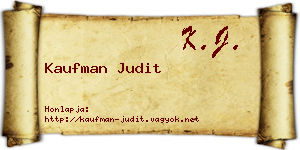 Kaufman Judit névjegykártya